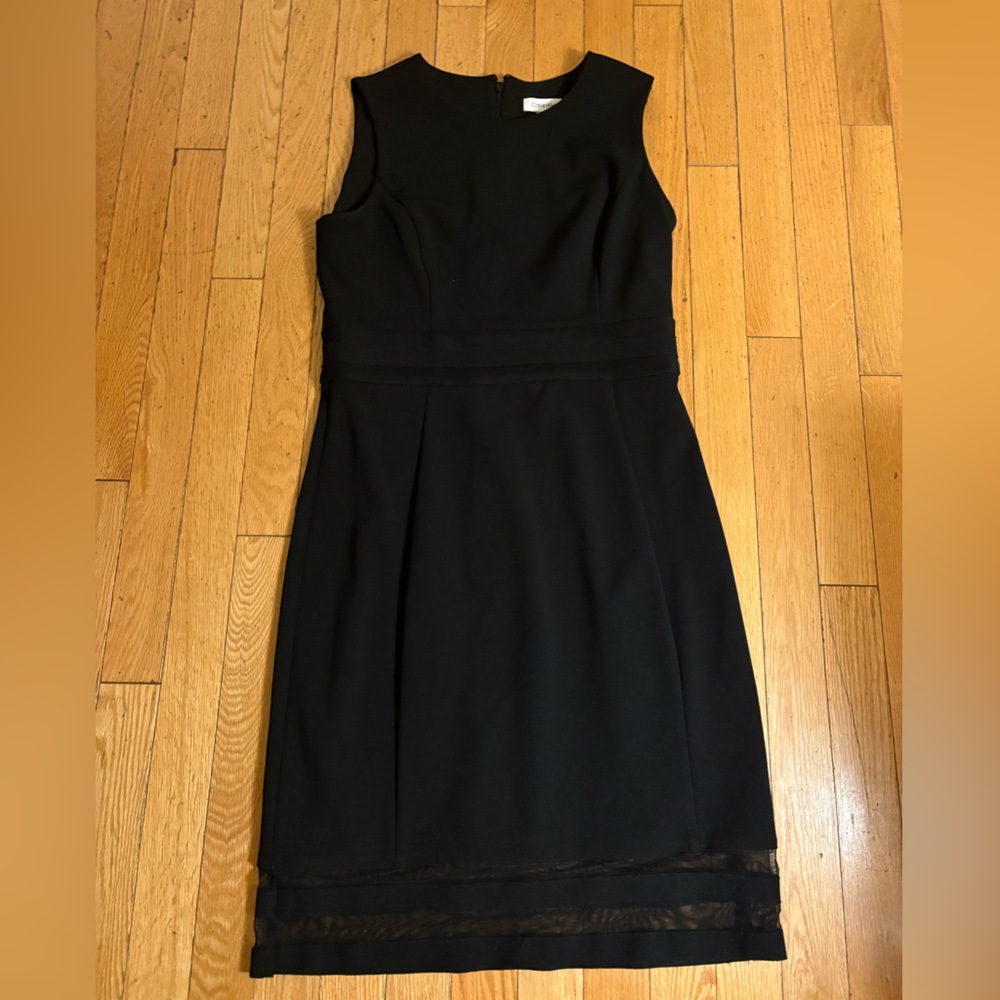 Elegant Calvin Klein Black Sleeveless Dress - Perfect for work and the office!
